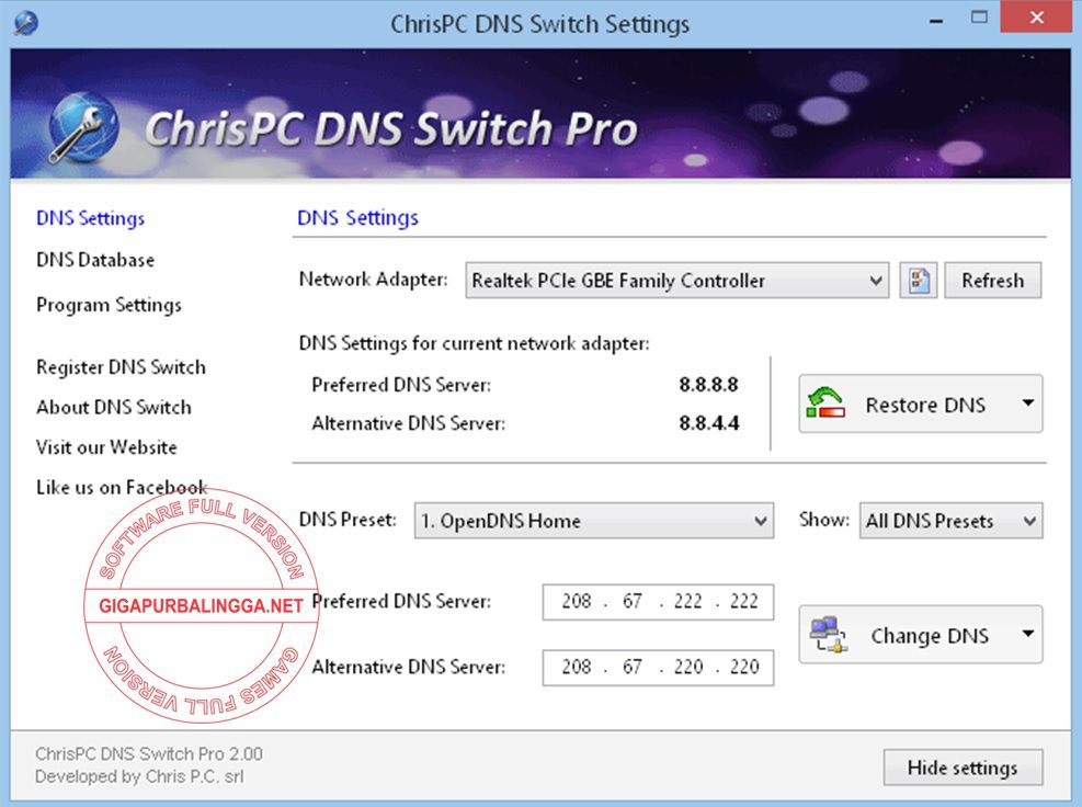 Download ChrisPC DNS Switch